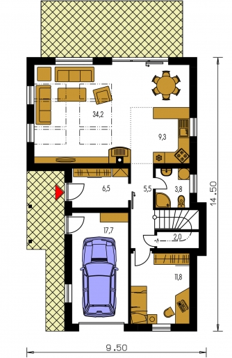 Mirror image | Floor plan of ground floor - TREND 267